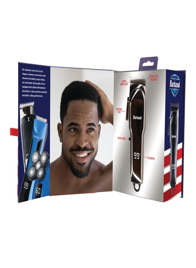 Barbasol Rechargeable Hair Clippers, Professional & Home Haircut Clippers for Men, Rust-Free Low-Heat Ceramic Blades, 6 Clipper Guard Combs, Adjustable Taper, LCD Display, Black - Image 4